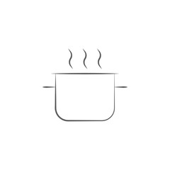 logo hot saucepan icon. Elements of dishes icon. Premium quality graphic design. Signs, outline symbols collection icon for websites, web design, mobile app, info graphics