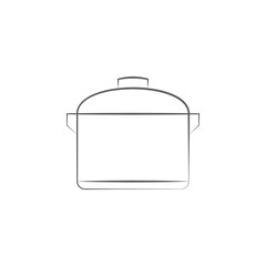 logo casserole with lid icon. Elements of dishes icon. Premium quality graphic design. Signs, outline symbols collection icon for websites, web design, mobile app, info graphics
