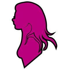 Isolated woman silhouette