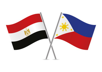 Philippine and Egypt flags. Vector illustration.