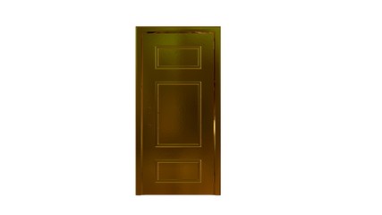 3d rendering of a golden door isolated on white