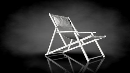 3d rendering of a white chair on a black background