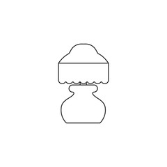 Vintage bedside night lamp light with shade icon line