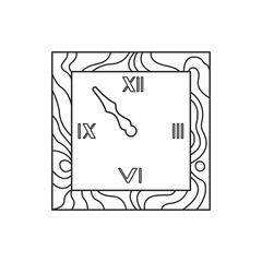 Icon line wooden wall clock