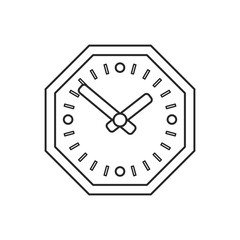 Icon line wooden wall clock