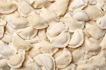 Raw dumplings as background