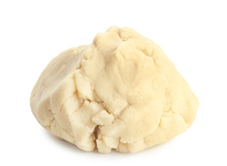 Raw dough on white background