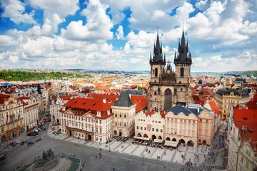 Fotobehang Oude Stadsplein in Praag © adisa