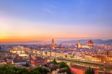Sunset view of Florence