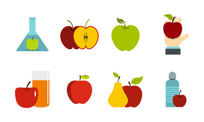 Apple icon set, flat style