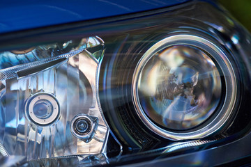 Closeup of led car optic