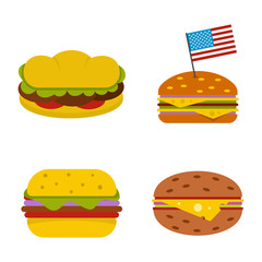 Hamburger icon set, flat style