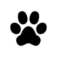 Paw Prints. Logo. Vector Illustration. Isolated vector Illustration. Black on White background.