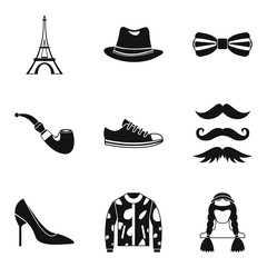 Fashionable icons set, simple style