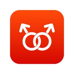 Gay love sign icon digital red