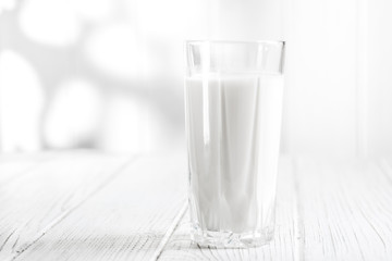 A glass of delicious milk. The concept is healthy food, breakfas