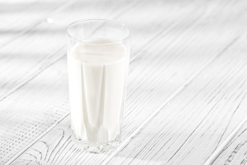 A glass of delicious milk. The concept is healthy food, breakfas