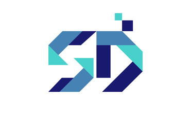 SD Digital Ribbon Letter Logo
