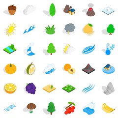 Nature icons set, isometric style