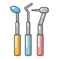 Dentistry tool icon, cartoon style