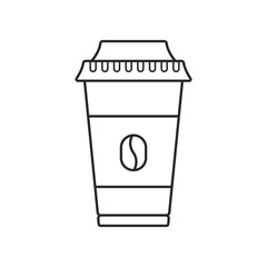 Icon line coffee paper cup