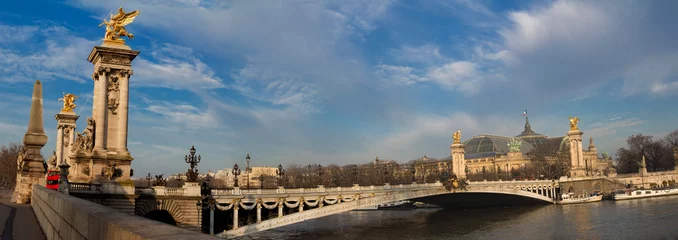 Photo sur Plexiglas Pont Alexandre III The Alexandre III bridge at sunny day in Paris, France