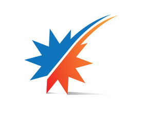 vector of star logo template with shadow in the leg. star move illustration