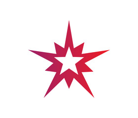 Fototapeta premium vector of star logo template with shadow in the leg. star move illustration