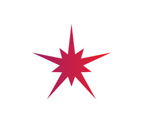 Obraz premium vector of star logo template with shadow in the leg. star move illustration