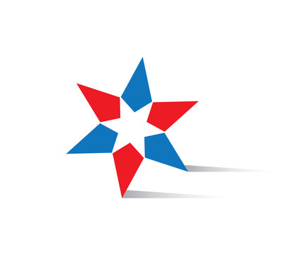 vector of star logo template with shadow in the leg. star move illustration