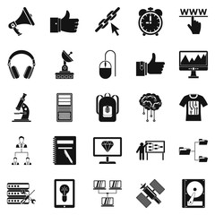 Education icons set, simple style