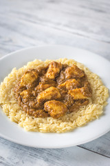 Pasta with korma sauce