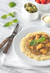 Pasta with korma sauce