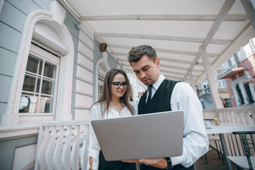 businesswoman and man