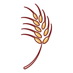 Juicy wheat icon, cartoon style.