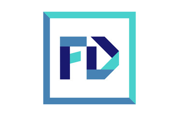 FD Square Ribbon Letter Logo