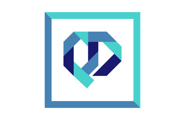 QD Square Ribbon Letter Logo