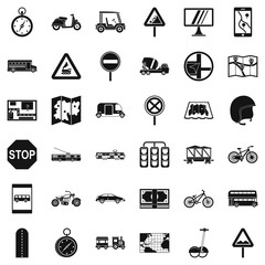 Gps icons set, simple style