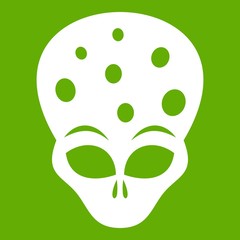 Fototapeta premium Extraterrestrial alien head icon green