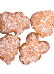 Home made sweet gingerbread isolated on white background