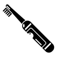 Electric toothbrush icon, simple black style