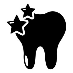 Tooth icon, simple black style
