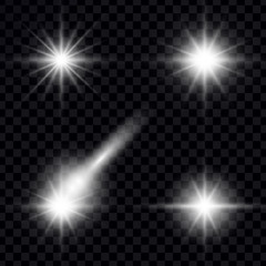 Vector glowing sparkling stars
