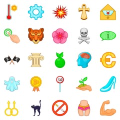 Representation icons set, cartoon style