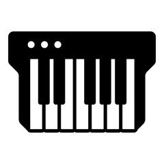 Synthesizer icon, simple black style