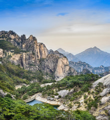Fototapeta na wymiar Landscape of Huangshan Mountain (Yellow Mountains). Located in Anhui province in eastern China. 