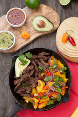Beef Fajitas In Cast Iron Skillet