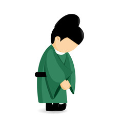 Clothes Traditional culture of Korean , Eunuch character cartoon vector design