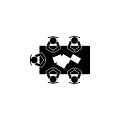 business meeting at the table icon. Elements of a business meeting icon. Premium quality graphic design. Signs, outline symbols collection icon for websites, web design, mobile app