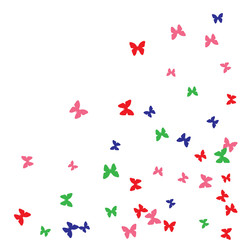 Spring Background with Colorful Butterflies. Simple Feminine Pattern for Card, Invitation, Print. Trendy Decoration with Beautiful Butterfly Silhouettes. Vector Background with Moth